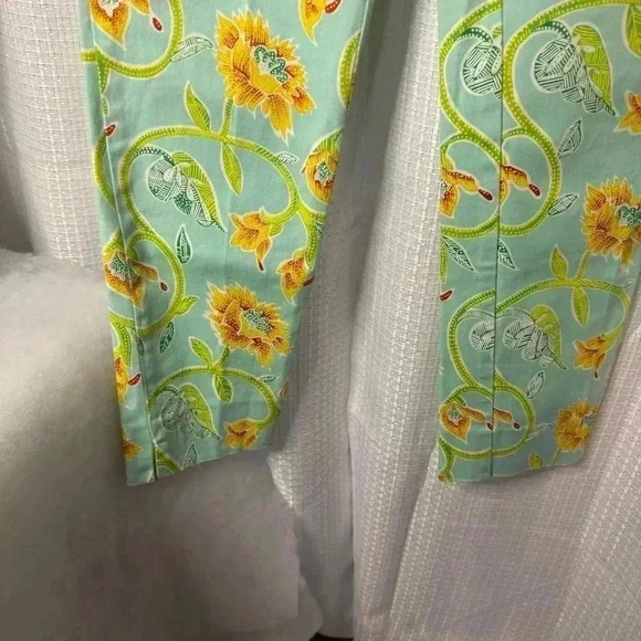 Leggiadro Women’s Size 2 Bright Floral Side Zip Ankle Pants Made In USA - Picture 4 of 15